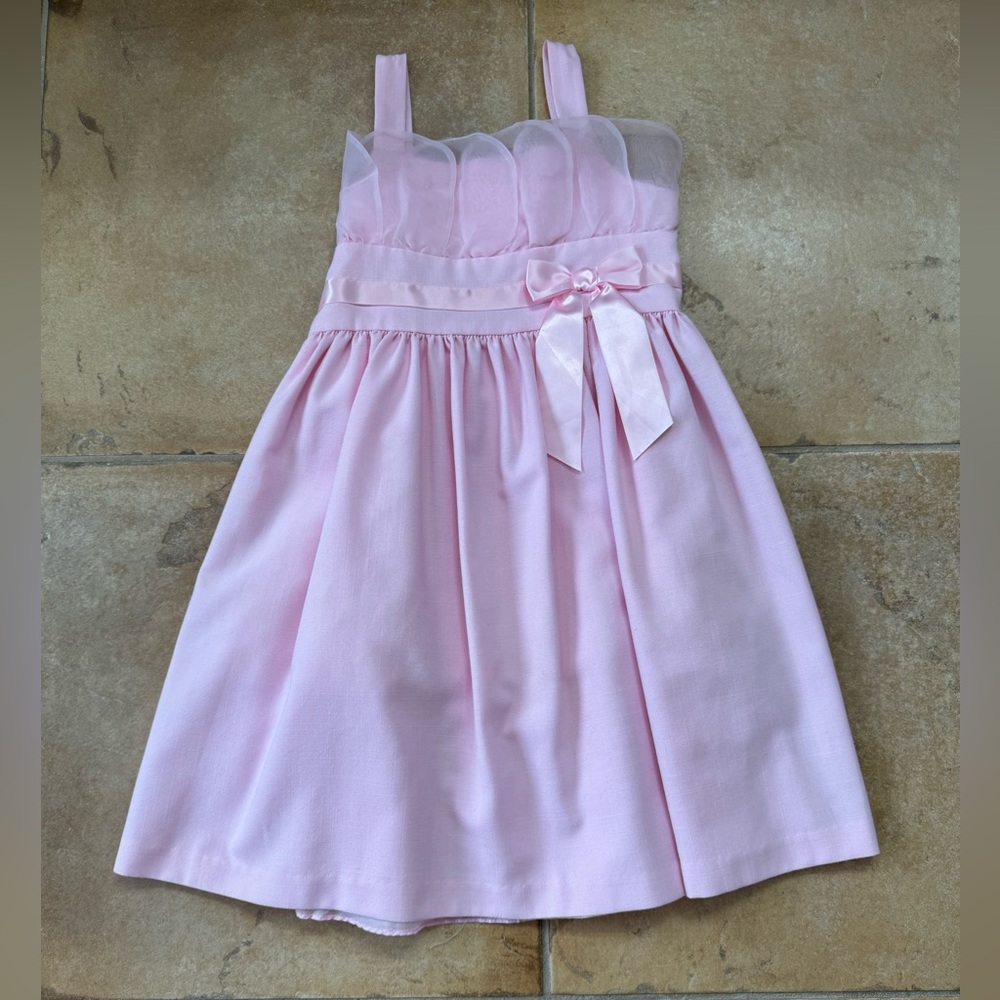 Bonnie Jean Pink Sleeveless Square Neck Sundress